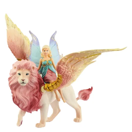 Schleich Bayala Fairy in Flight on Winged Lion Figure – 70714