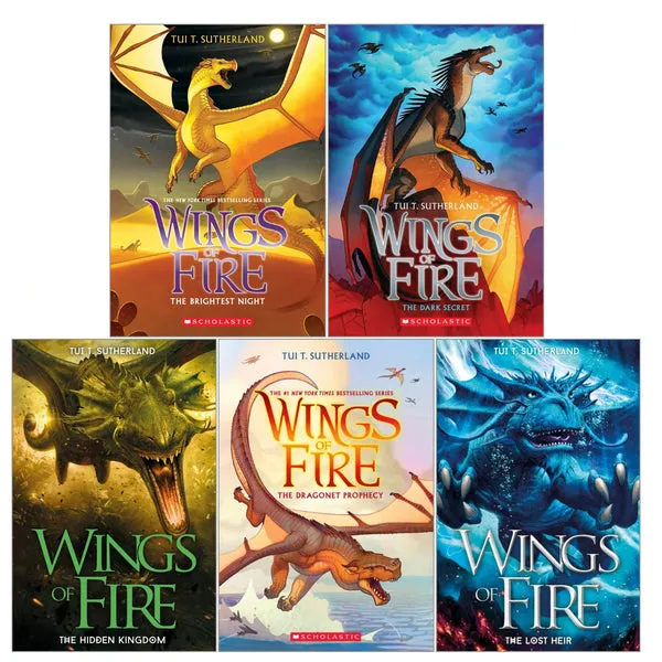 Scholastic Wings of Fire 5 Books Collection Set (1-5) By Tui T Sutherland