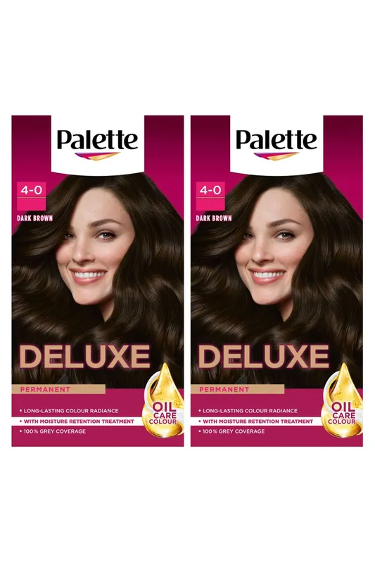 Schwarzkopf Deluxe Creme Colouration 4-0 Dark Brown 'Hair Dye', 2 Pack - Brown