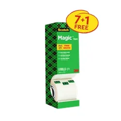Scotch Magic Tape 810 Tower Pack 19mm x 33m (7+1 Free)