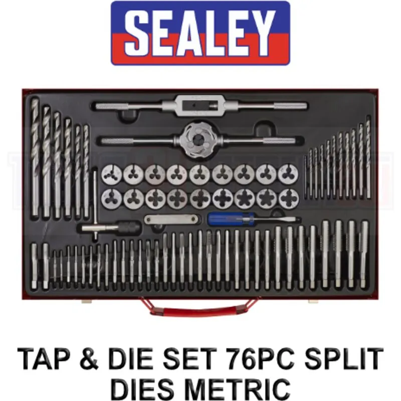 Sealey AK3076 Tap & Die Set 76pc Split Dies Metric