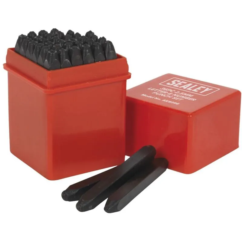 AK8296 Letter & Number Punch Set 2.5mm 36pc - Sealey