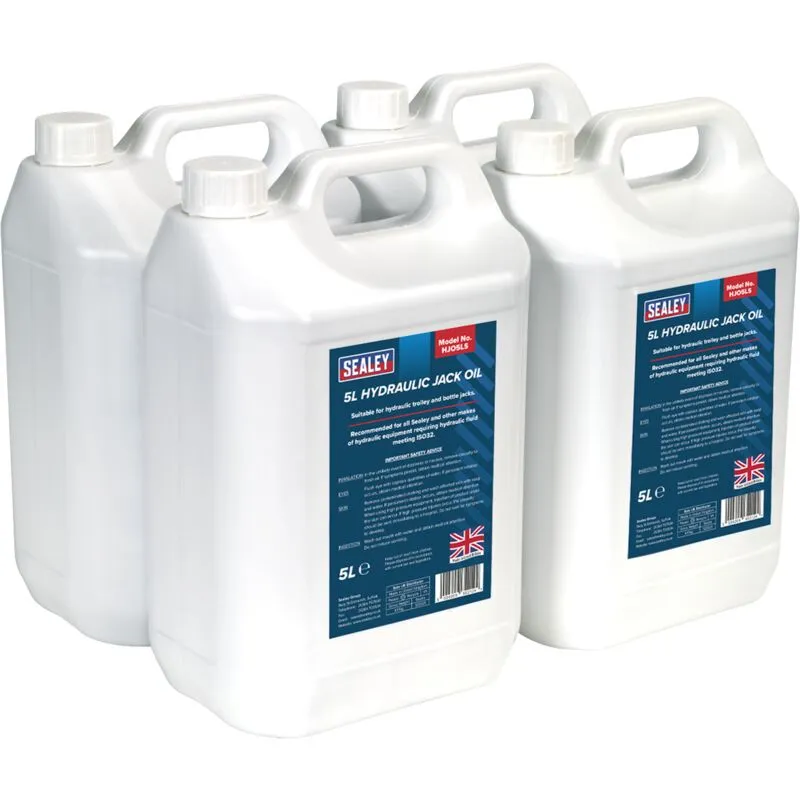 Hjo/5L Hydraulic Jack Oil 5L - Pack of 4 - Sealey