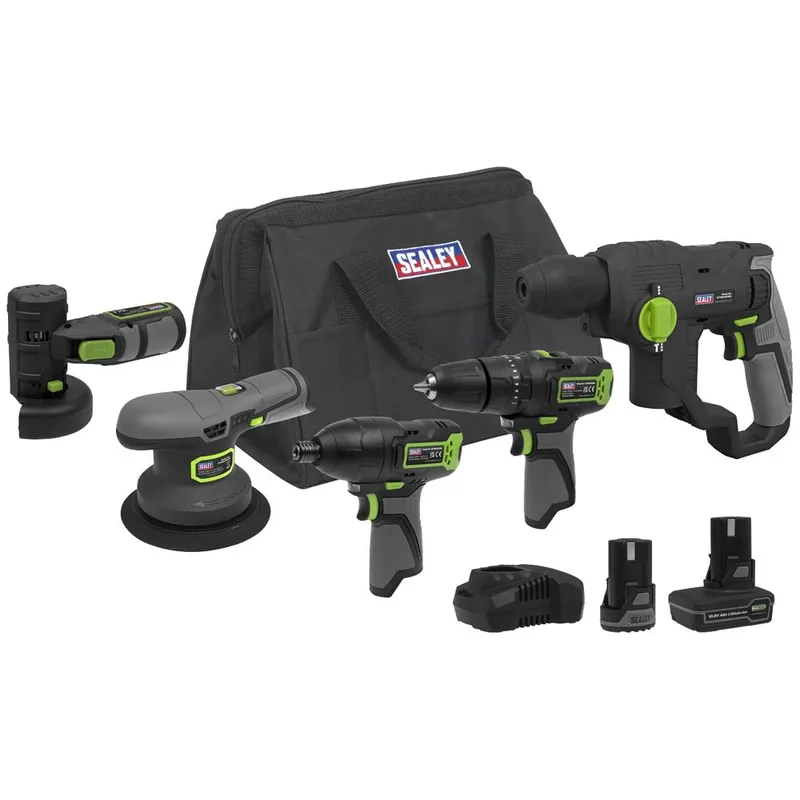 Sealey - CP108VCOMBO7 5 x SV10.8 Series Cordless Power Kit 10.8V - 2 Batteries