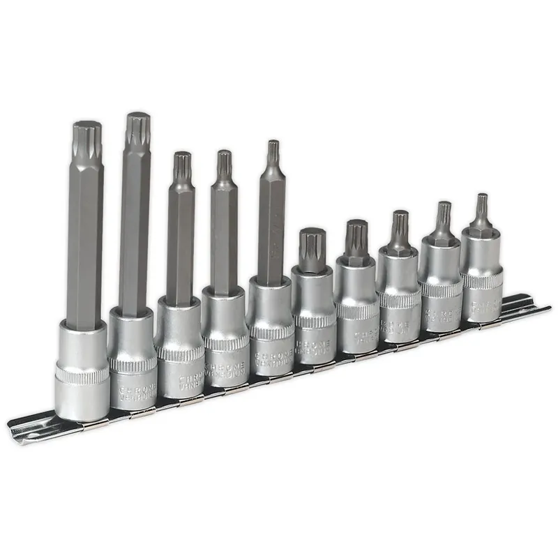 Sealey 10 Piece 1/2" Drive Spline Socket Bit Set 1/2"