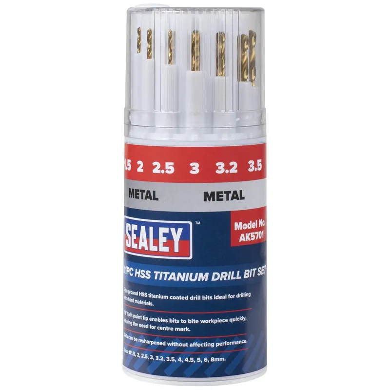 AK5701 hss Titanium Drill Bit Set 11pc - Sealey