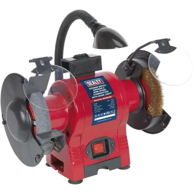 Sealey BG150XWL Bench Grinder 150mm & Wire Wheel Combi - Work Ligh...