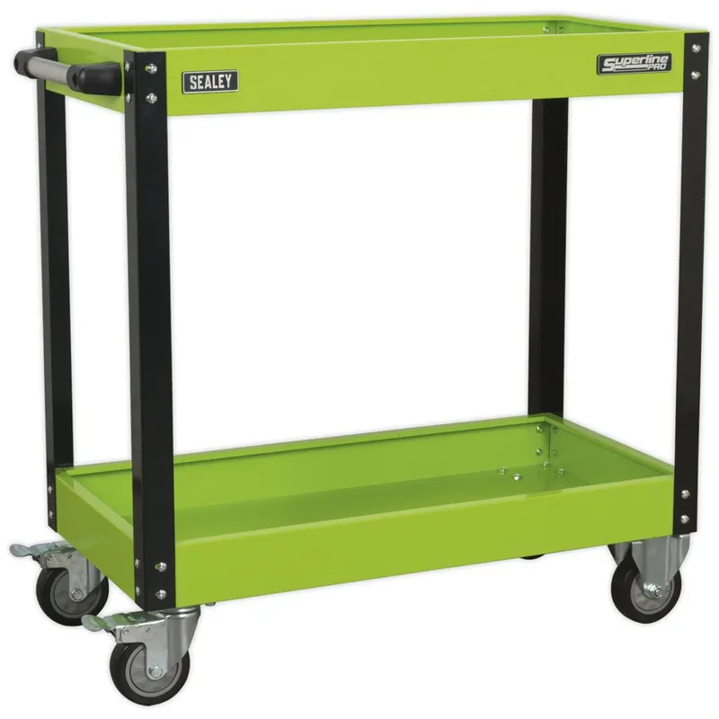 Sealey 2 Shelf Trolley Green & Black