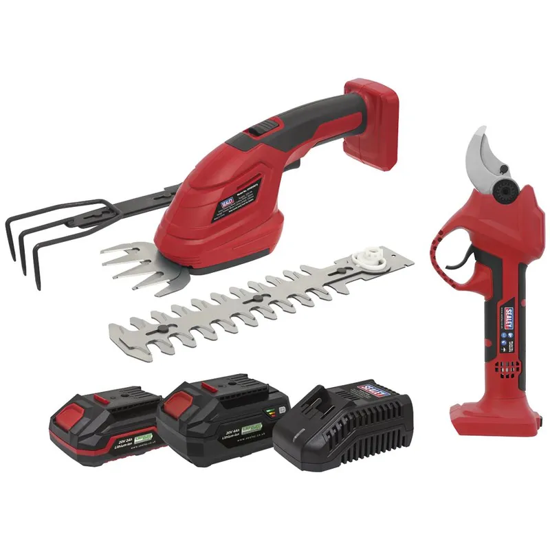 Sealey - CP20VCOMBO14 2 x SV20 Series Cordless Power Tool Gardening Kit 20V - 2 Batteries