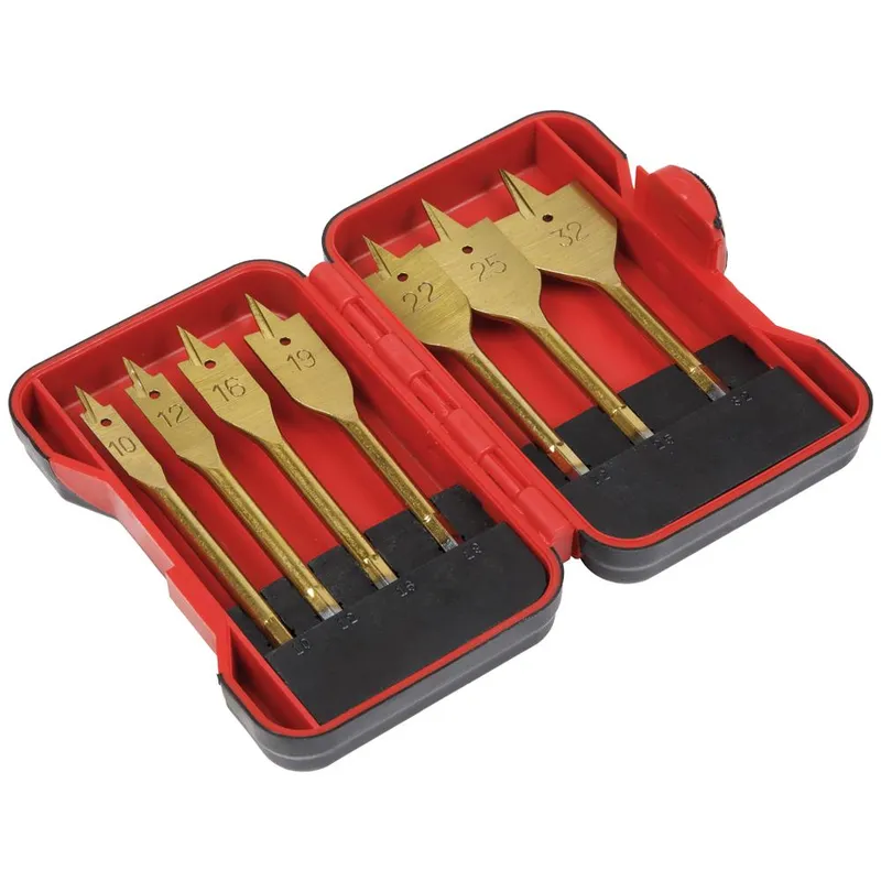Sealey - AK3707FW Titanium Coated Flat Wood Drill Bit Set 7pc