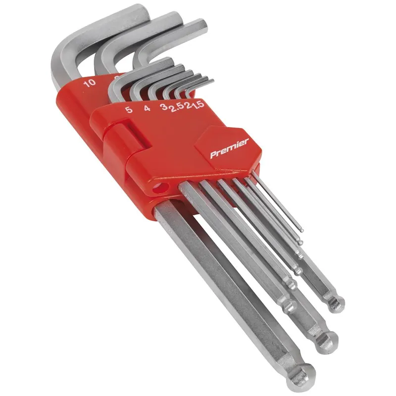 AK7139 Premier Long Ball-End Hex Key Set 9pc - Sealey