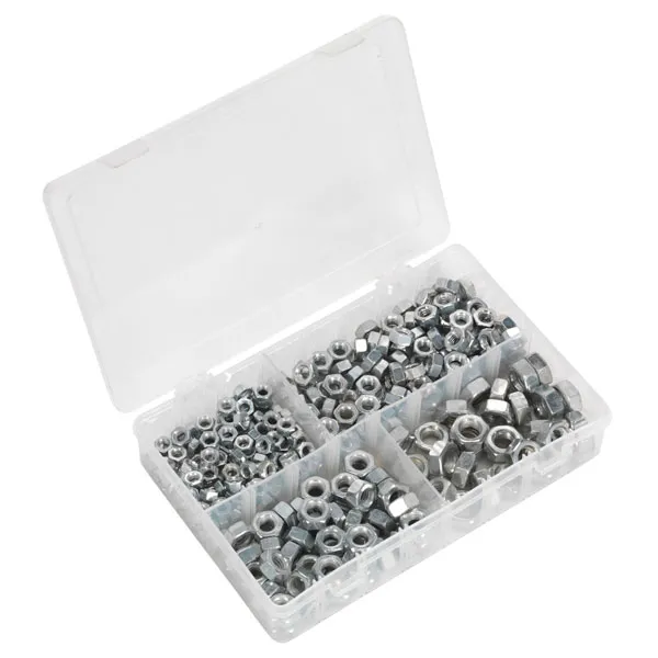 Sealey AB028SN Steel Nut Assortment 370pc M5-M10 Din 934 Metric