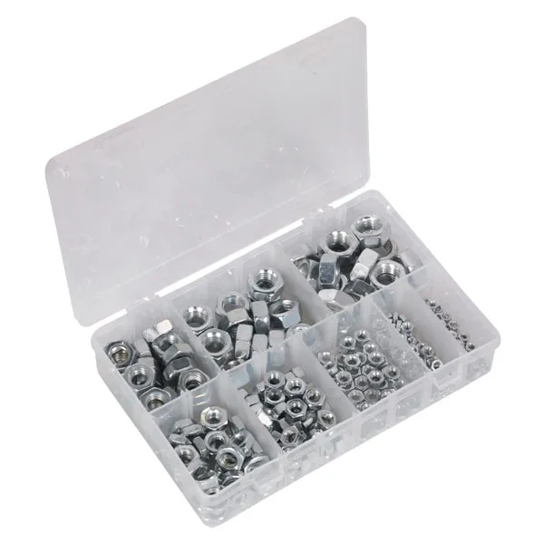 Sealey AB046SN Steel Nut Assortment 255pc M4-M16 Din 934 Metric