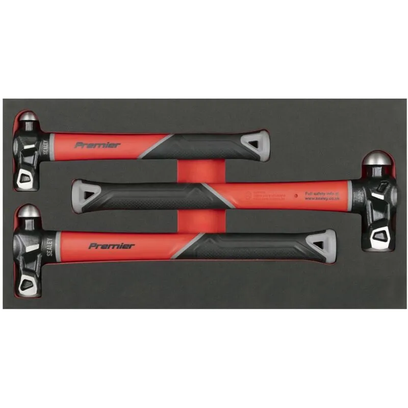 Sealey Premier 3 Piece Fibreglass Shaft Ball Pein Hammer Set