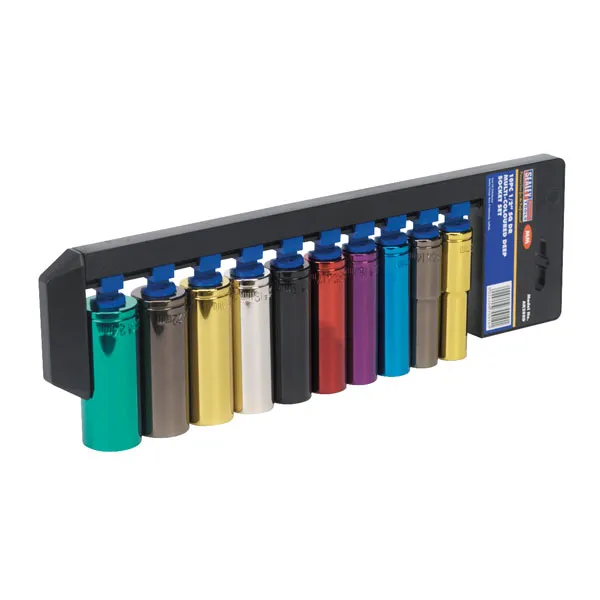AK288D Premier Deep Multi-Coloured Socket Set 1/2''Sq Drive 10pc - Sealey
