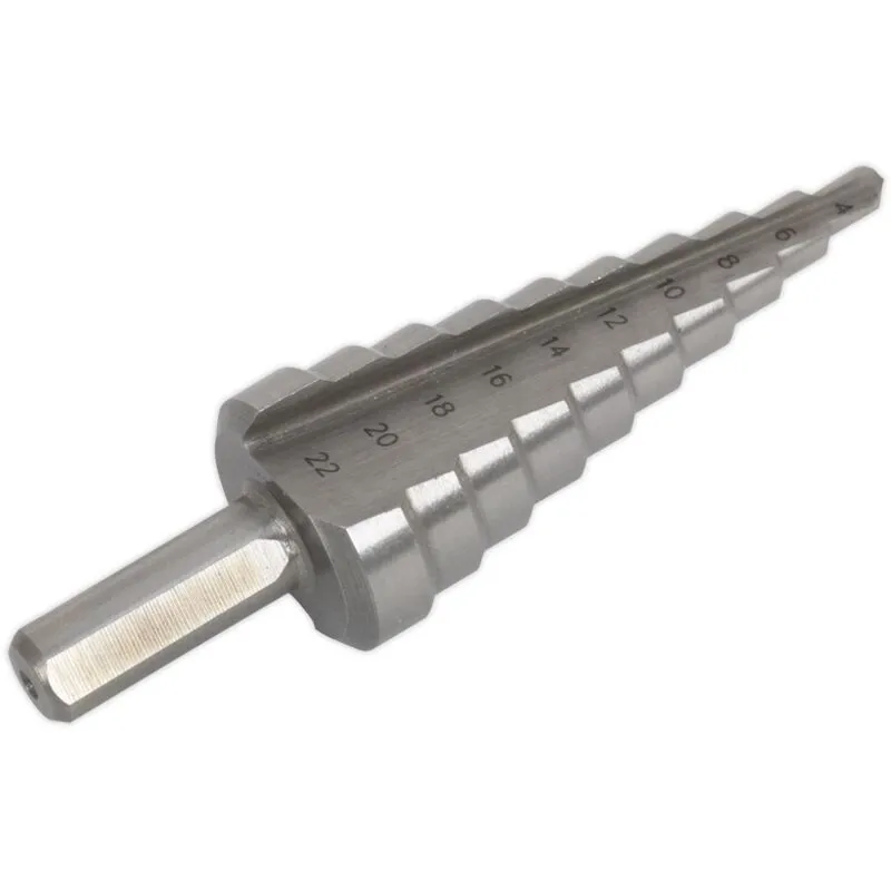 Sealey AK4744 Hss 4341 Step Drill Bit 4-22mm Double Flute