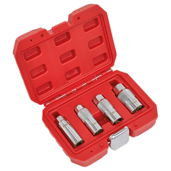 Sealey 4 Piece 3/8" Drive Magnetic Spark Plug Socket Set 3/8"