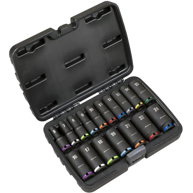 Sealey - AK68219 Deep Impact Socket Set 3/8Sq Drive 17pc