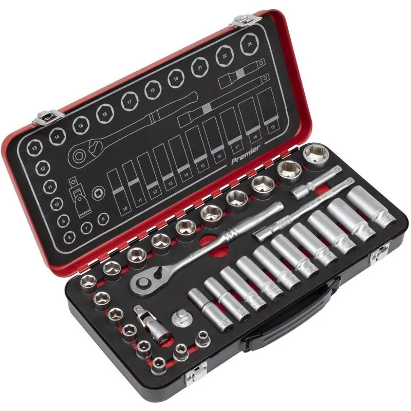 Sealey - AK7922 Premier Platinum Socket Set 3/8'Sq Drive 32pc