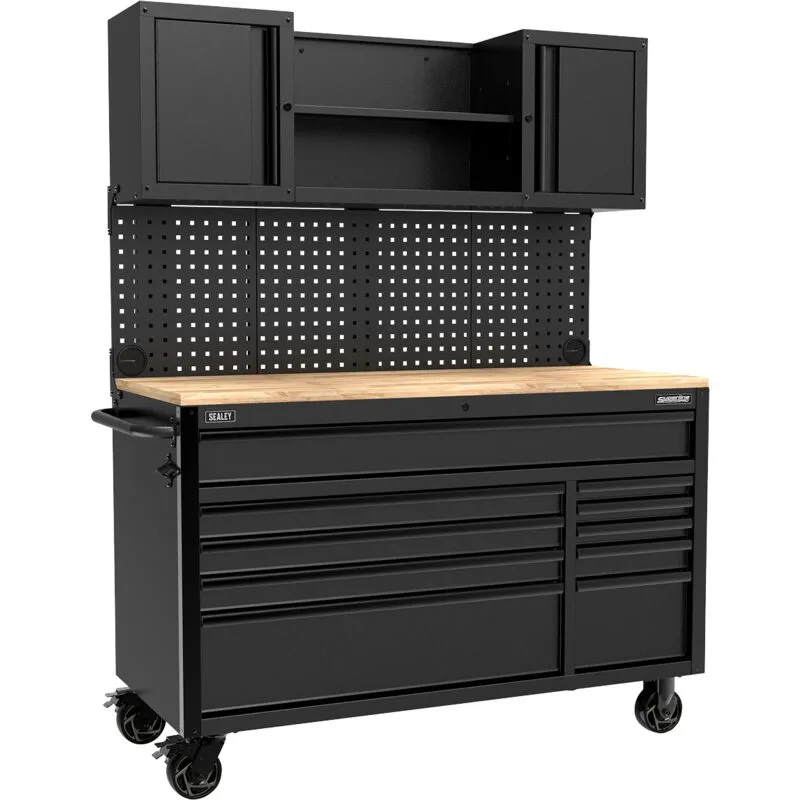 Sealey Superline Pro 10 Drawer Mobile Workstation Black