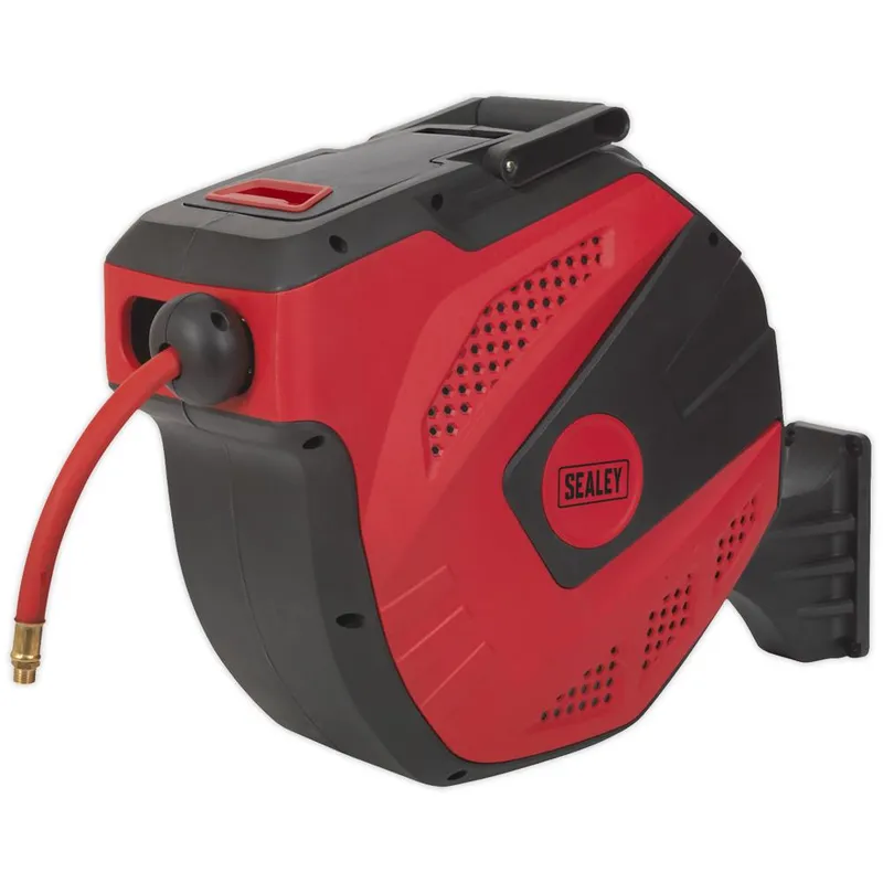 Sealey SA824 Auto Rewind Control Air Hose Reel 30mtr Ø10mm - Rubbe...