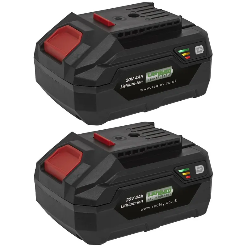 Sealey - SV20 Series Power Tool Battery 20V 4Ah - Pack of 2 BK04