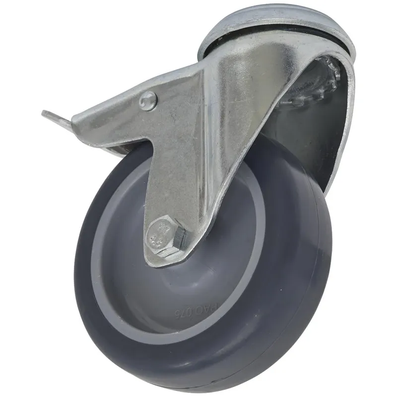 Sealey Bolt Hole Swivel Total Lock Castor Grey 75mm