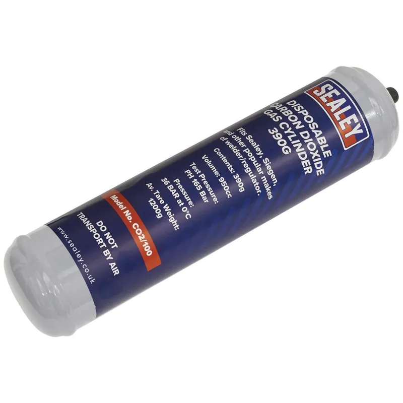 Sealey Carbon Dioxide Gas Disposable Cylinder 390g