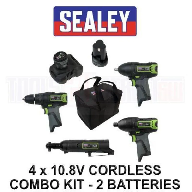 Sealey CP108VCOMBO2 4 x 10.8V SV10.8 Series Cordless Combo Kit - 2...