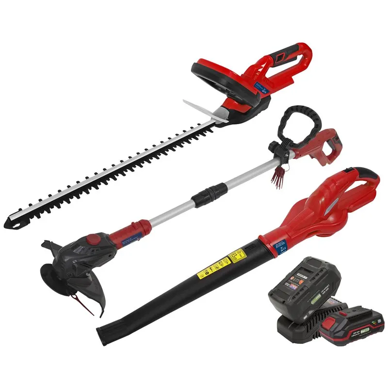 Sealey - CP20VCOMBO6 3 x SV20 Series Garden Power Tool Kit 20V - 2 Batteries