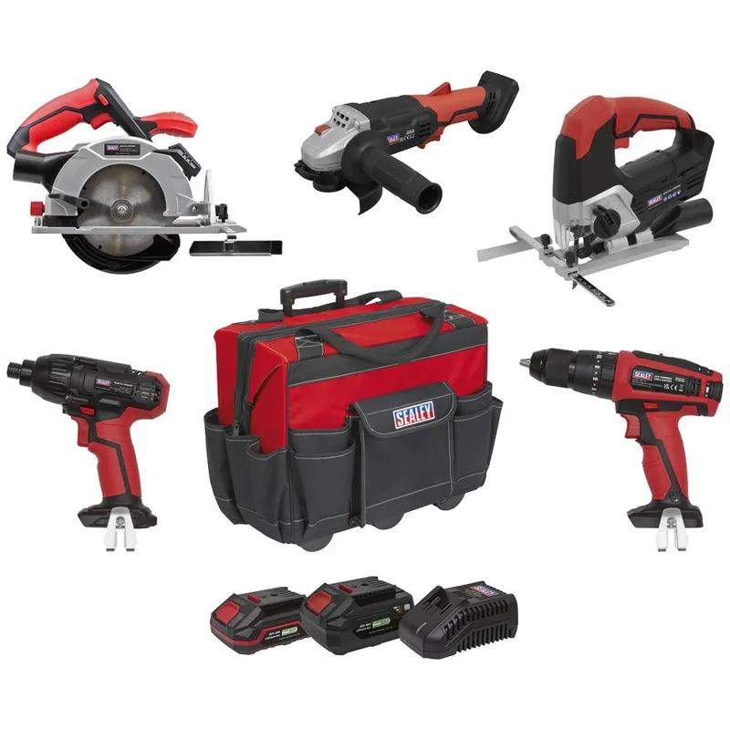 Sealey - CP20VCOMBO13 5 x SV20 Series Cordless Power Tool Combo Kit - 2 Batteries