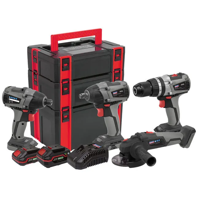 Sealey CP20VCOMBOX1 Brushless Tool Combo 4 x 20V - 2 Batteries