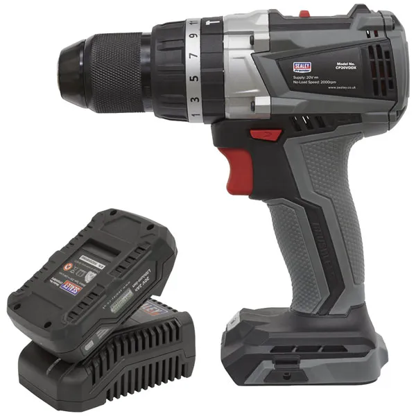 Sealey CP20VDDXKIT1 Brushless Hammer Drill/Driver Kit Ø13mm 20V 2A...