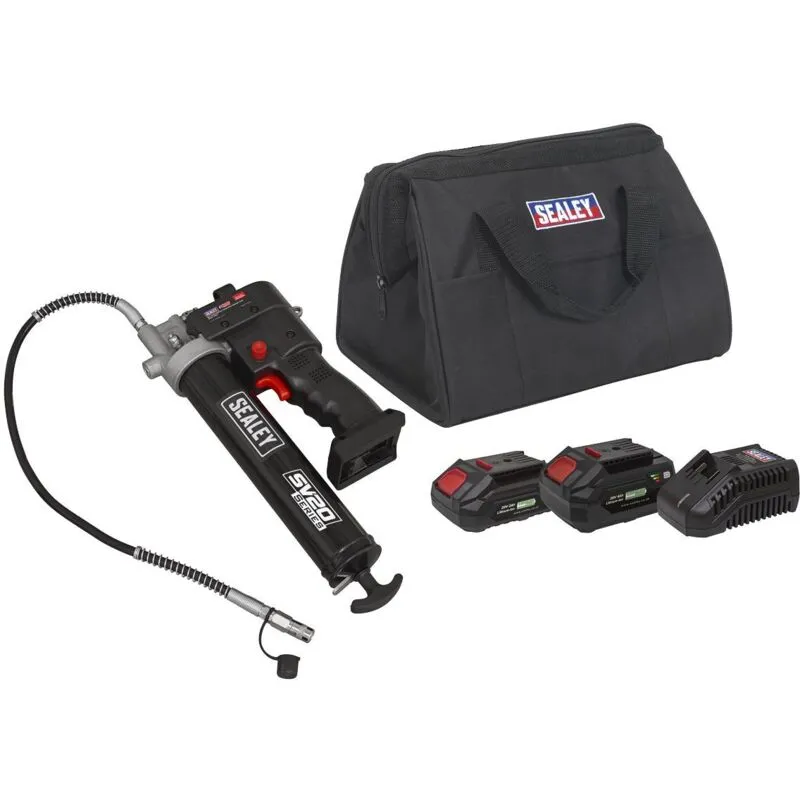 Sealey - CP20VGRGKIT SV20 Series Cordless Grease Gun 20V - 2 Batteries