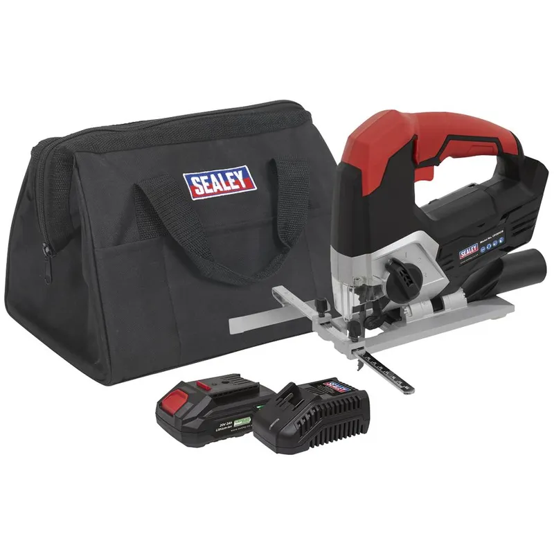 Sealey - Cordless Jigsaw Kit 20V 2Ah Battery SV20 Charger & Bag CP20VJSKIT1