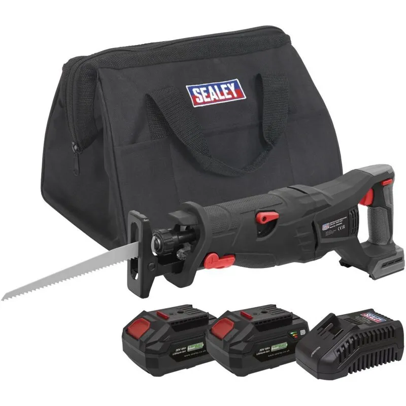 Sealey - CP20VRSXKIT Premier SV20 Series Brushless Cordless Reciprocating Saw 20V 4Ah Kit - 2 Batteries