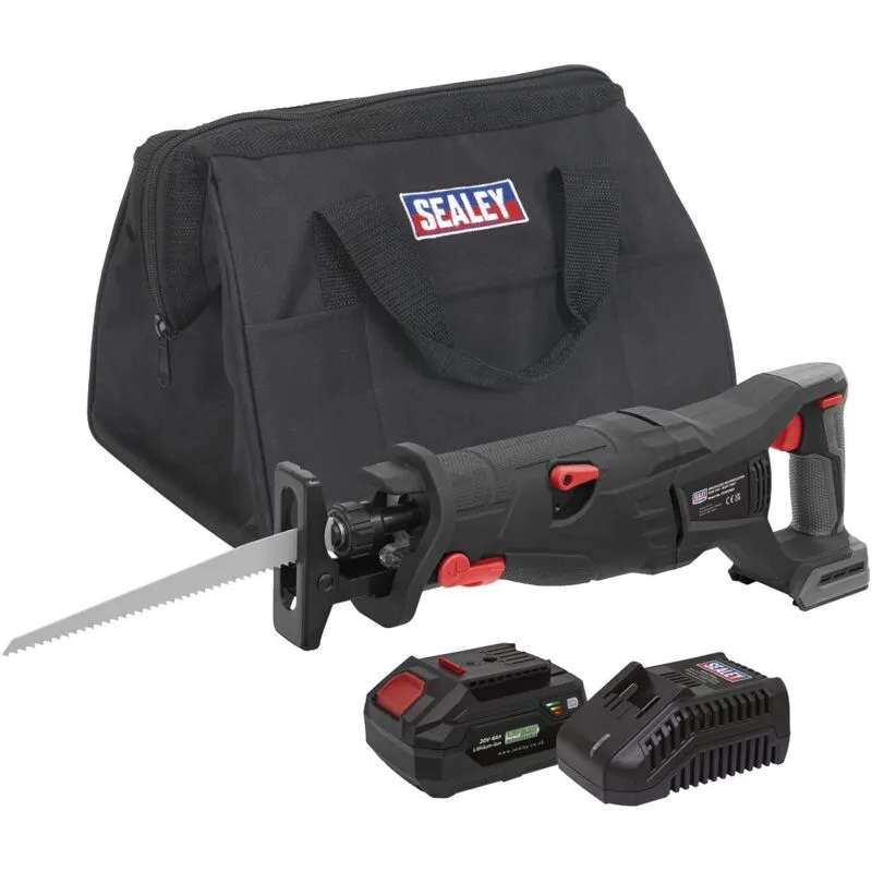 Sealey CP20VRSX 20v Cordless Brushless Reciprocating Saw 1 x 4ah Li-ion Battery Charger Bag