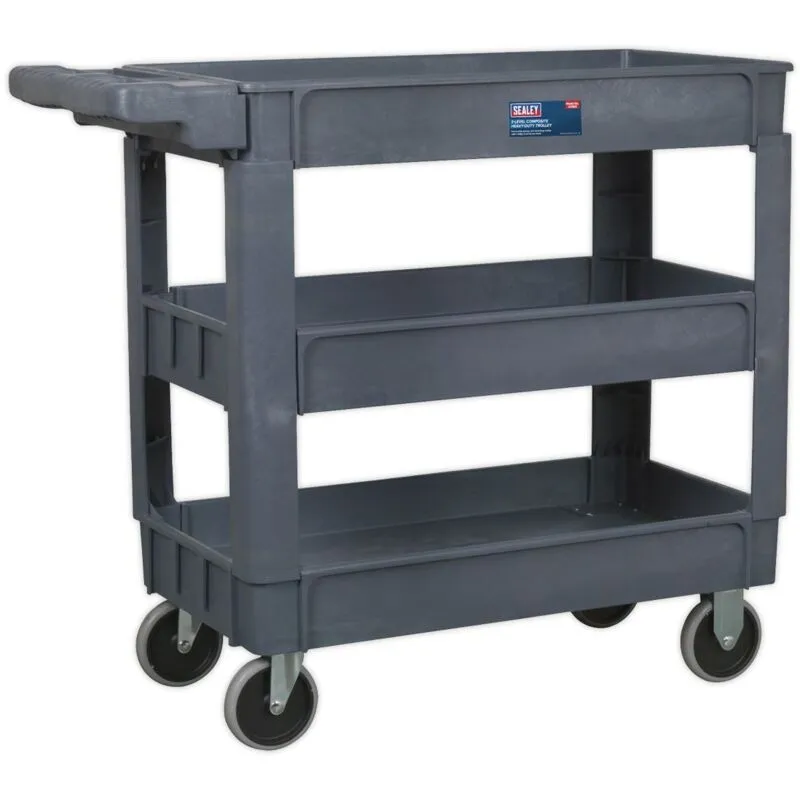 Sealey Heavy Duty 3 Shelf Composite Trolley Grey