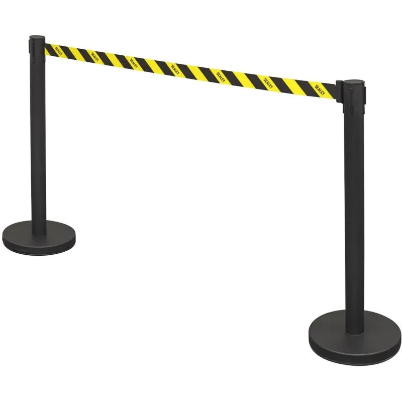Sealey EV23 Retractable Safety Belt Barrier Post - Set of 2