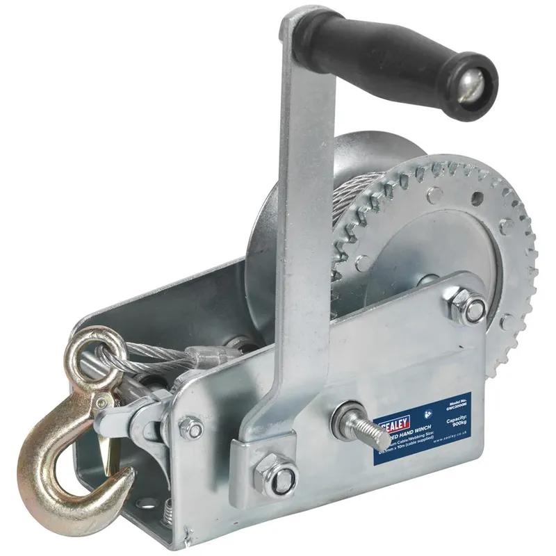 Sealey GWC2000M Geared Hand Winch 900kg Capacity with Cable