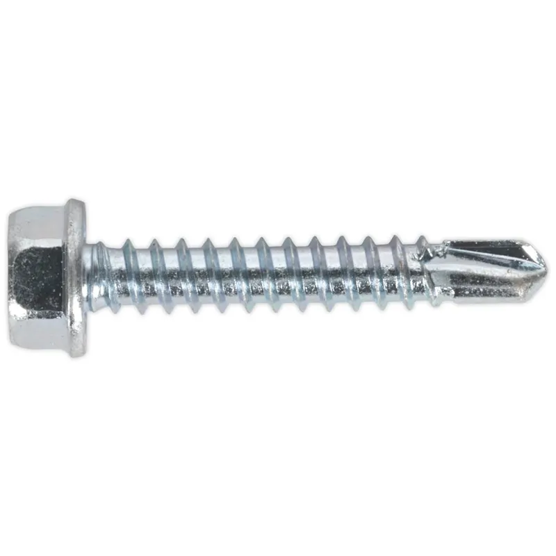Sealey SDHX4225 Self Drilling Screw 4.2 x 25mm Hex Head Zinc Din 7...