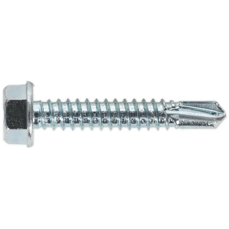 Sealey SDHX6338 Self Drilling Screw 6.3 x 38mm Hex Head Zinc Din 7...