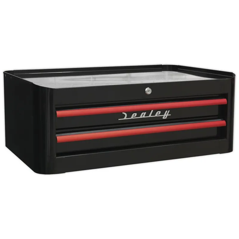 Sealey Premier Retro Style 2 Drawer Mid Tool Chest Black / Red