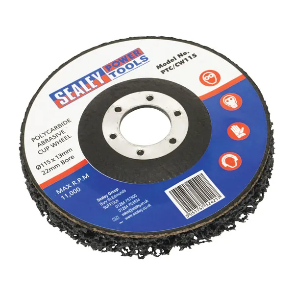 Polycarbide Cup Wheel 115 x 13 x 22MM - Sealey