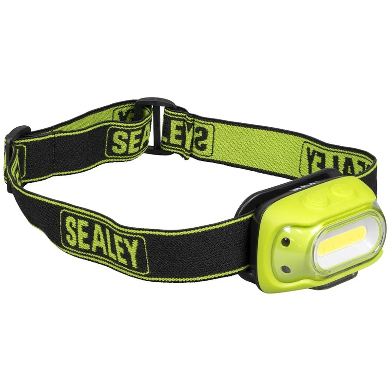 Sealey Rechargeable Auto Sensor Cob LED Head Torch Green