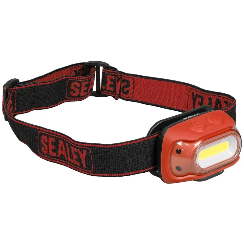 Sealey Rechargeable Auto Sensor Cob LED Head Torch Red