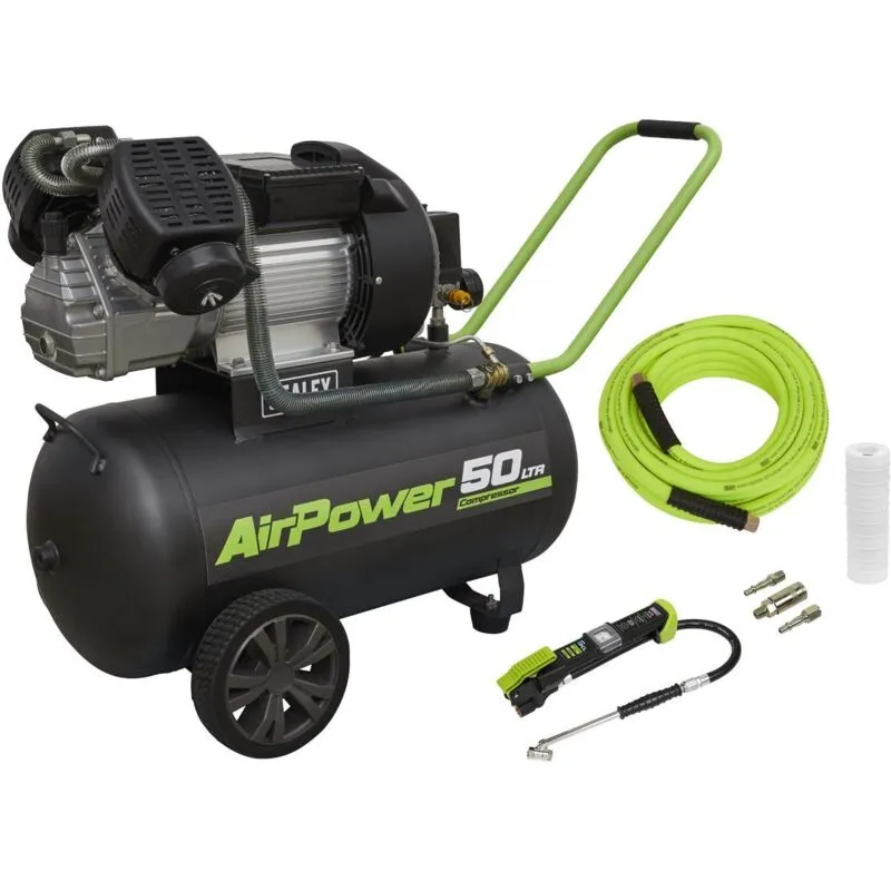 Sealey SAC5030VE Air Compressor 50 Litre & Air Accessory Kit