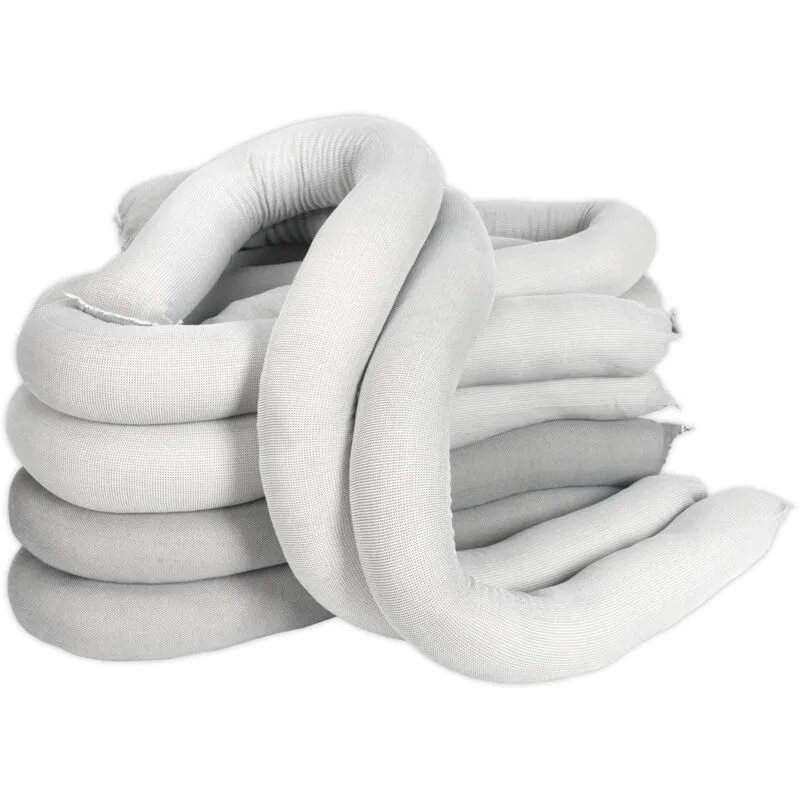 Sealey - SAS10 Spill Absorbent Sock 80mm x 1.2m - Pack of 10