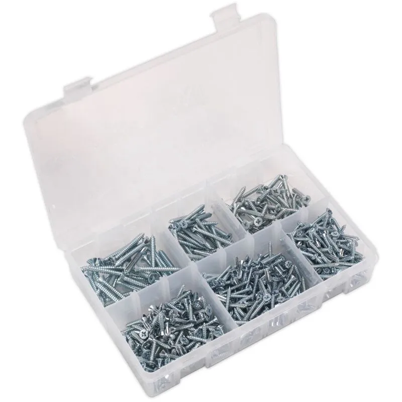 Sealey AB062STCS Self Tapping Screw Assortment 510pc Countersunk P...