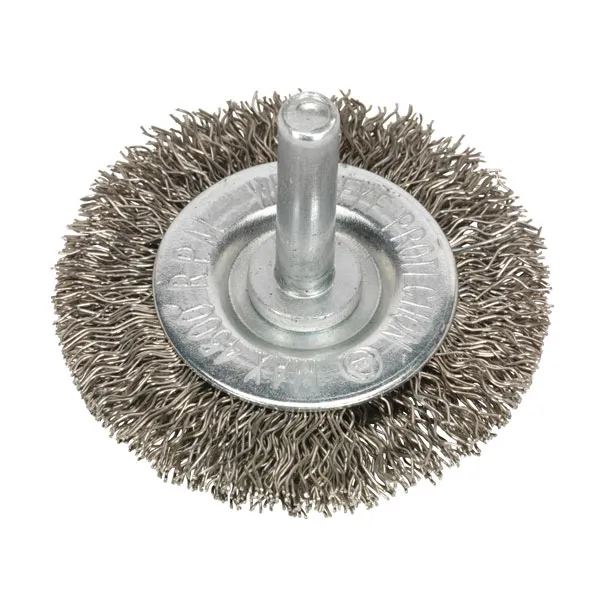 Sealey Flat Stainless Steel Wire Brush 100mm 6mm Shank